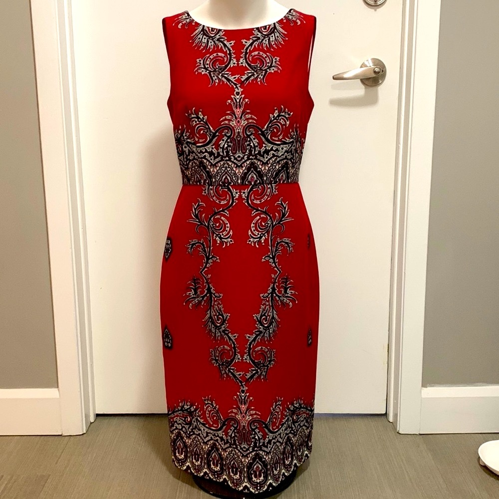TALBOTS Red paisley dress